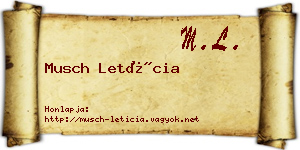 Musch Letícia névjegykártya